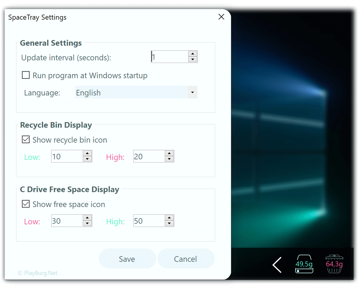 SpaceTray customization